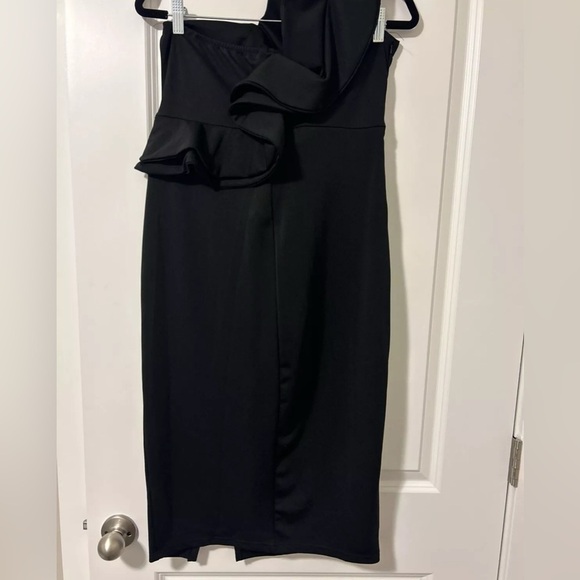 Women’s ECOWISH Black Sexy One Shoulder Cocktail Dress, Large - Picture 5 of 7